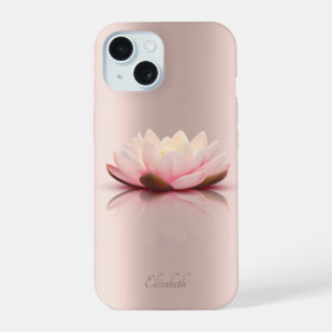 Elegante Klasse Lotus Bloem Roze Goud iPhone 15 Case