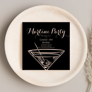 Elegante Klasse Martini Drink Volwassene Zwart Ver Kaart