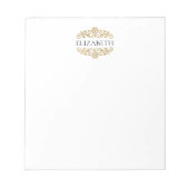 Elegante Klasse Moderne Monogram Zwar Goud Notitieblok (Voorkant)