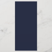 Elegante Klasse Navy Geometrische Huwelijksmenu Programmakaart (Achterkant)