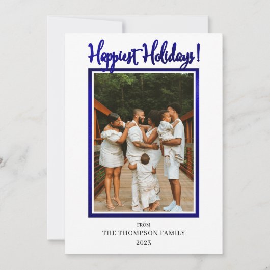 Elegante Klasse nepfolie foto prettige feestdagen Feestdagenkaart (Voorkant)