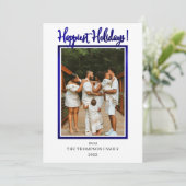 Elegante Klasse nepfolie foto prettige feestdagen Feestdagenkaart (Staand voorkant)