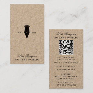 Elegante Klasse Notaris Handtekening Agent QR Code Visitekaartje