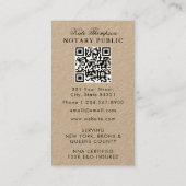 Elegante Klasse Notaris Handtekening Agent QR Code Visitekaartje (Achterkant)