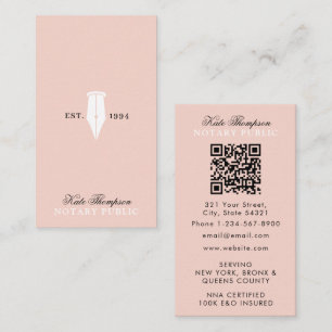 Elegante Klasse Notaris Handtekening Agent QR Code Visitekaartje