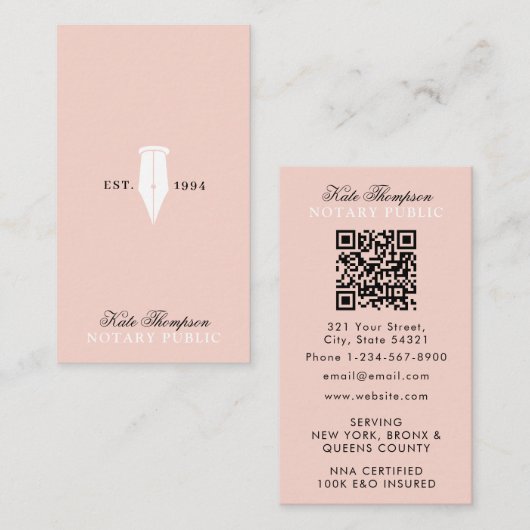 Elegante Klasse Notaris Handtekening Agent QR Code Visitekaartje (Voorkant / Achterkant)