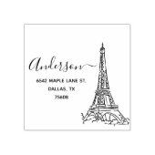 Elegante Klasse Parijs Eiffeltoren Retouradres Rubberstempel (Afrduk)
