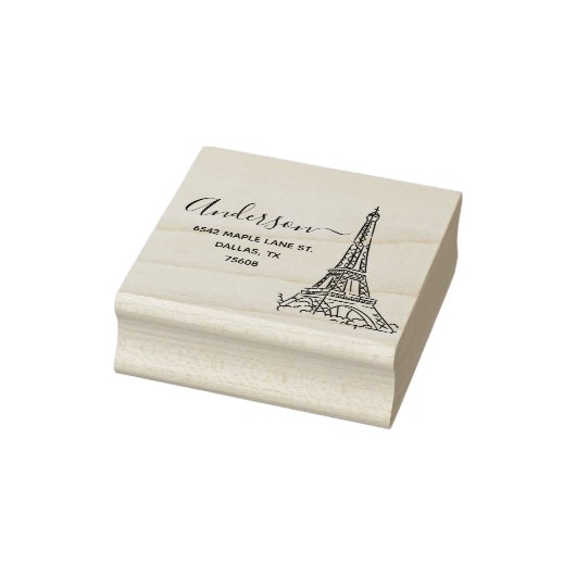 Elegante Klasse Parijs Eiffeltoren Retouradres Rubberstempel (Stempel)
