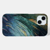 Elegante Klasse Pauwveren Goud Monogram Case-Mate iPhone Case (Achterkant (horizontaal))