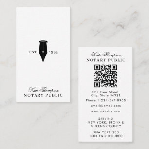 Elegante Klasse QR-code voor Notaris Akte Ondertek Visitekaartje