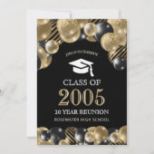 Elegante klasse reünie Black Gold evenementen Kaart (Voorkant)