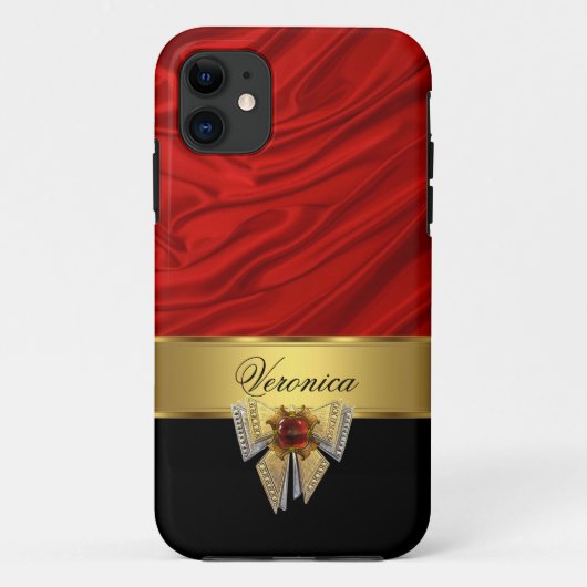 Elegante Klasse Rode Gouden Zwarte Zijde Uitzicht Case-Mate iPhone Case (Achterkant)