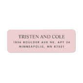 Elegante Klasse Roze Retouradres Etiket (Voorkant)
