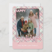 Elegante Klasse Rustieke Geruite Patroon Feestdagenkaart (Voorkant)