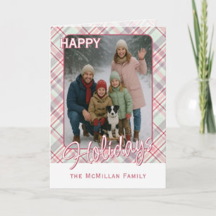 Elegante Klasse Rustieke Plaid Patroon Feestdagen Kaart