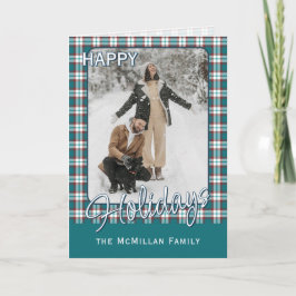 Elegante Klasse Rustieke Plaid Patroon Feestdagen Kaart
