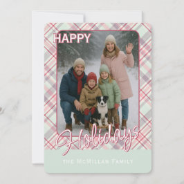 Elegante Klasse Rustieke Plaid Patroon Feestdagenkaart