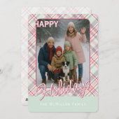 Elegante Klasse Rustieke Plaid Patroon Feestdagenkaart (Voorkant / Achterkant)