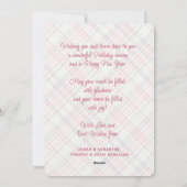 Elegante Klasse Rustieke Plaid Patroon Feestdagenkaart (Achterkant)