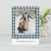 Elegante Klasse Rustieke Plaid Patroon Feestdagenkaart (Staand voorkant)