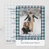 Elegante Klasse Rustieke Plaid Patroon Feestdagenkaart (Voorkant / Achterkant)