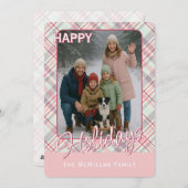 Elegante Klasse Rustieke Plaid Patroon Feestdagenkaart (Voorkant / Achterkant)