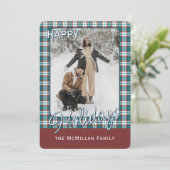 Elegante Klasse Rustieke Plaid Patroon Feestdagenkaart (Staand voorkant)