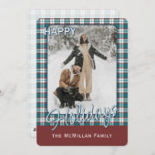 Elegante Klasse Rustieke Plaid Patroon Feestdagenkaart (Voorkant / Achterkant)