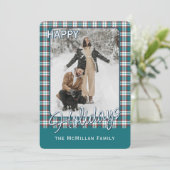 Elegante Klasse Rustieke Plaid Patroon Feestdagenkaart (Staand voorkant)
