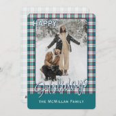 Elegante Klasse Rustieke Plaid Patroon Feestdagenkaart (Voorkant / Achterkant)