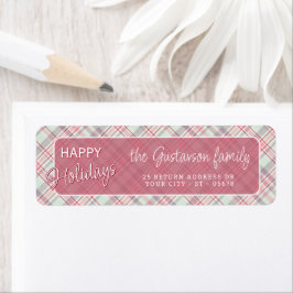 Elegante Klasse Rustieke Rutige Plaid Patroon Etiket