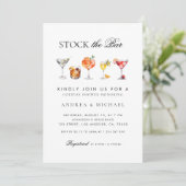 Elegante Klasse Script Stock de Bar Koppels Bruisf Kaart (Staand voorkant)