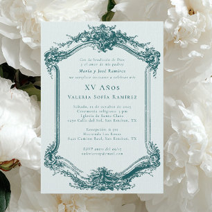 Elegante Klasse Smaragd Quinceañera 15e Verjaardag Kaart