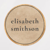 Elegante Klasse Taupe Luxe Voeg Je Naam Toe School Labels (Design 2)