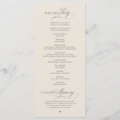 Elegante Klasse Trouwceremonie Orde Programmakaart (Achterkant)