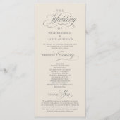 Elegante Klasse Trouwceremonie Orde Programmakaart (Voorkant)