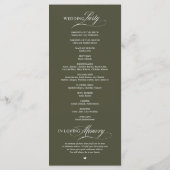 Elegante Klasse Trouwceremonie Orde Programmakaart (Achterkant)