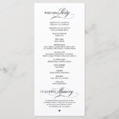 Elegante Klasse Trouwceremonie Orde Programmakaart (Achterkant)