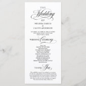Elegante Klasse Trouwceremonie Orde Programmakaart (Voorkant)