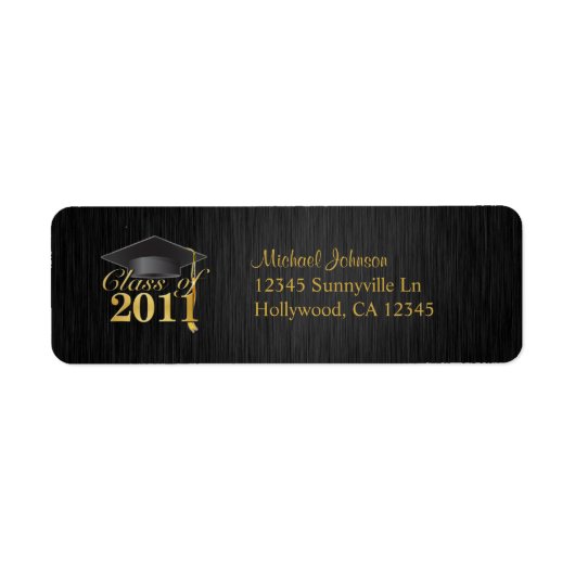 Elegante Klasse van 2011 Zwart/Goud Etiket (Voorkant)