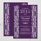 Elegante klasse van 2015 Graduation Party Invitati Kaart (Voorkant / Achterkant)