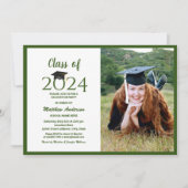 Elegante Klasse van 2024 Afstuderen Afstuderen Fot Kaart (Voorkant)