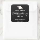 Elegante Klasse van 2024 Dank u Afstuderen Vierkante Sticker (Tas)