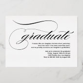 Elegante Klasse van 2024 Drie Foto Afstuderen Folie Uitnodiging (Achterkant)