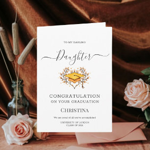 Elegante Klasse van 2024 Graduation Cap Gevouwen K Kaart