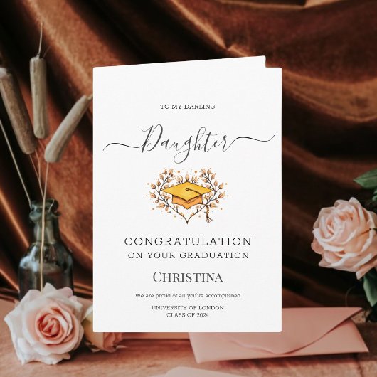 Elegante Klasse van 2024 Graduation Cap Gevouwen K Kaart