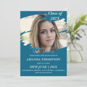 Elegante klasse van 2025 Afstudeerder foto afstude Kaart (Staand voorkant)
