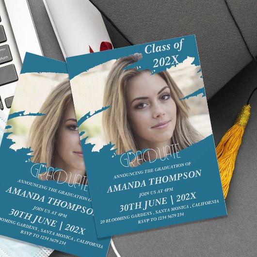 Elegante klasse van 2025 Afstudeerder foto afstude Kaart