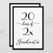 Elegante klasse van 2025 Black White Graduation Pa Kaart (Voorkant / Achterkant)