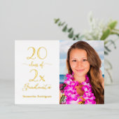 Elegante Klasse van 2025 Foto Graduation Party Gol Folie Uitnodiging (Staand Voorkant)